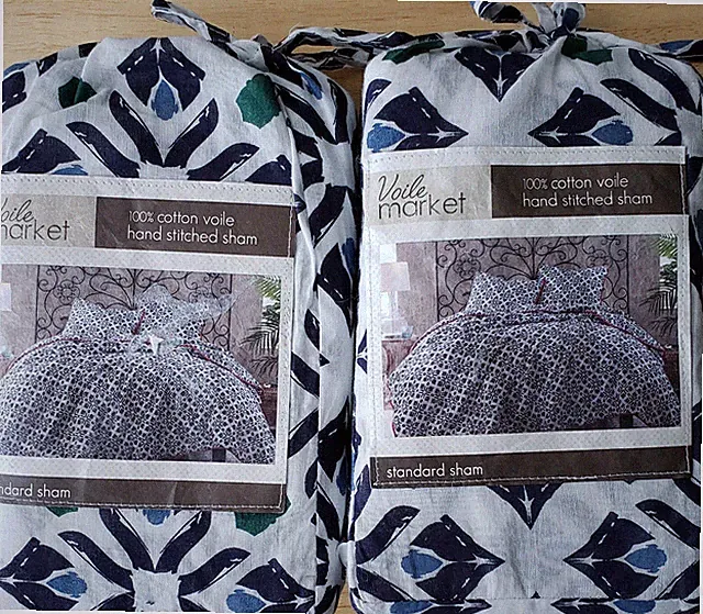 2) Voile Market Standard Shams MSRP $80 100% Cotton Face & Reverse