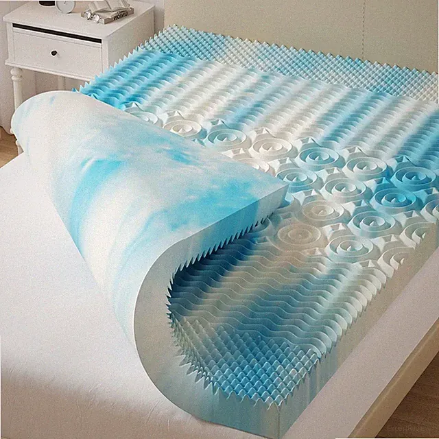 5-Zone Support Memory Foam Mattress Topper Gel Infused Comfort Breathabl Bed Pad