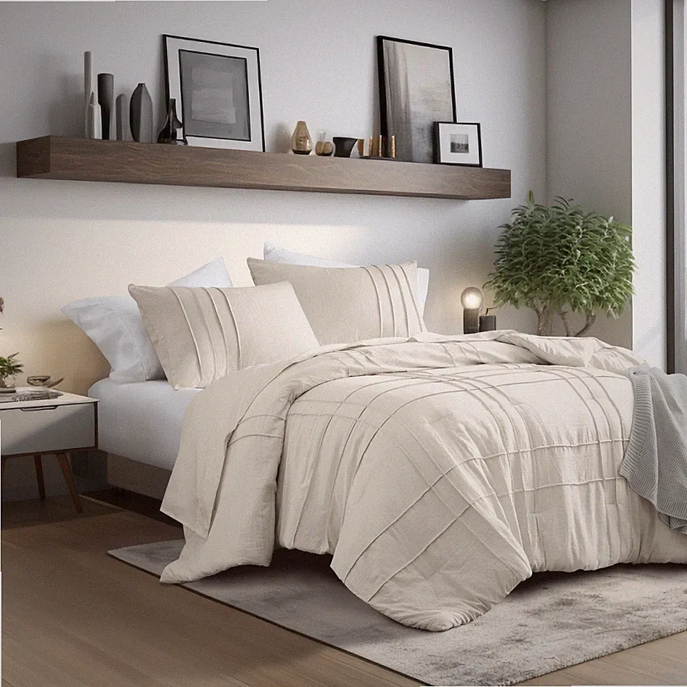 All Season Bedding Soft Microfiber Grid Duvet Cover Set Twin Full Queen King Cal