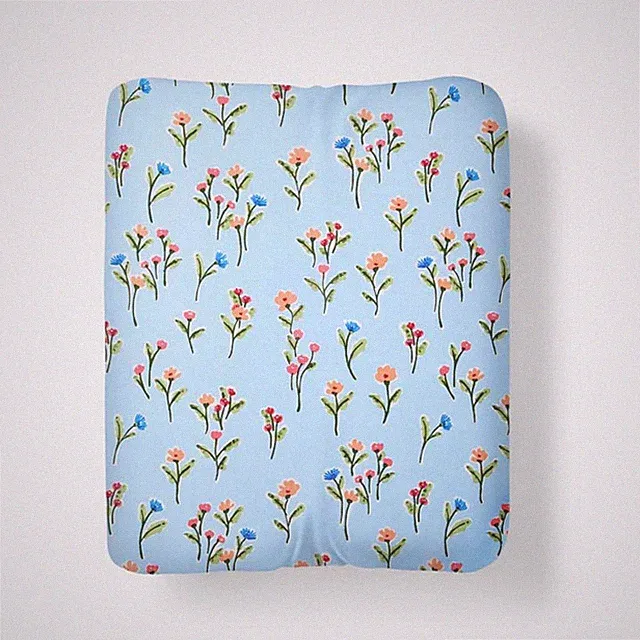 Blossoms and Stripes Classic Cool Cotton Percale Fitted Bed Sheet - Garden Po...