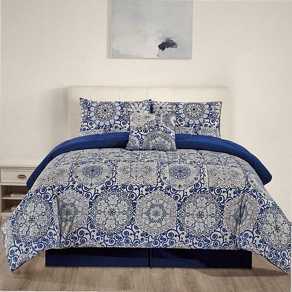 Down Alternative Comforter Set 5 PCS All Season Reversible Comforter Bedding Set