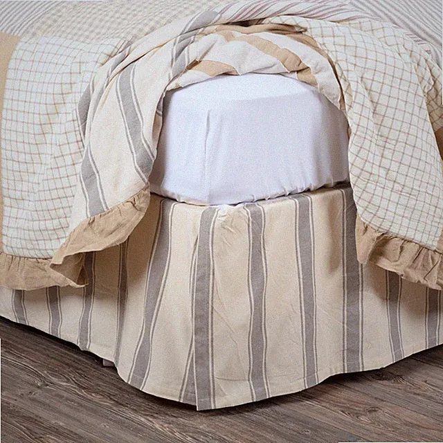 Farmhouse Twin Bed Skirt Creme Tailored Grace Cotton Bedroom Decor VHC Brands