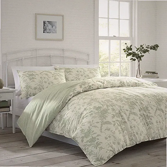 Home - King Duvet Cover Set, Reversible Cotton Bedding with Matching Shams, Ligh
