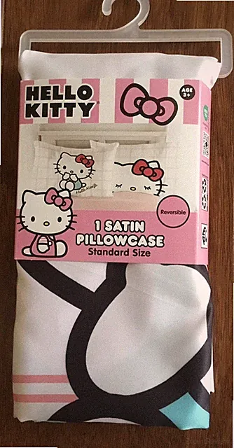 New! Hello Kitty reversible satin pillowcase in a standard size 20x30