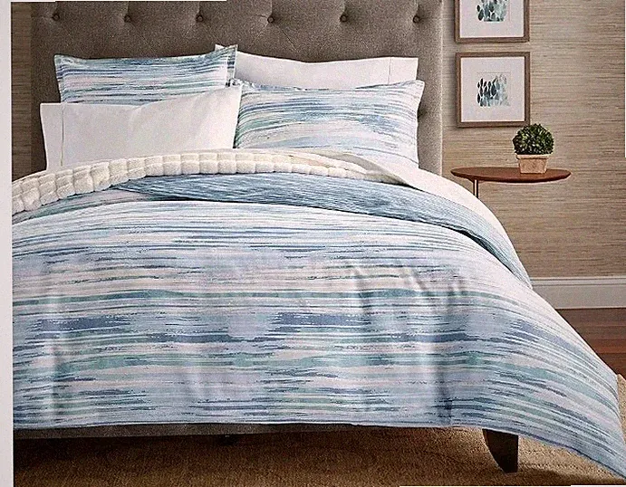 New Scott Living Cimarron Duvet Set Queen reversible bedding cotton Sateen Weave