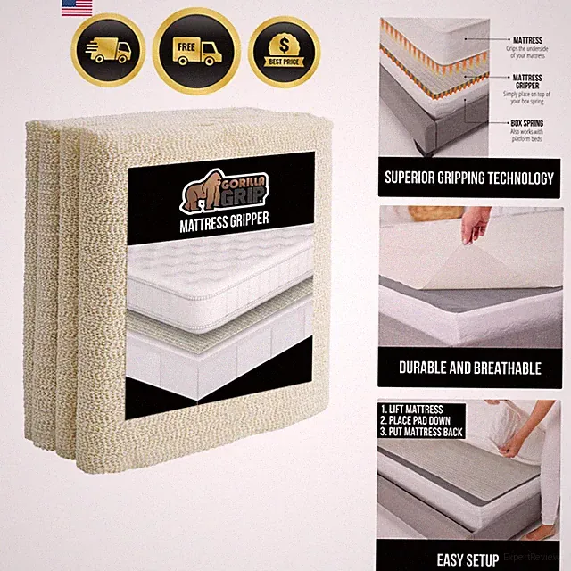 Non Slip Mattress Gripper Pad for Bed Couch Chair Cushions Queen Size