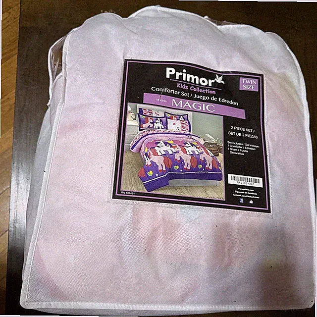 Primor Unicorn Kids Comforter Set for Girls Bed. 2 Piece Twin Size Bedding Set
