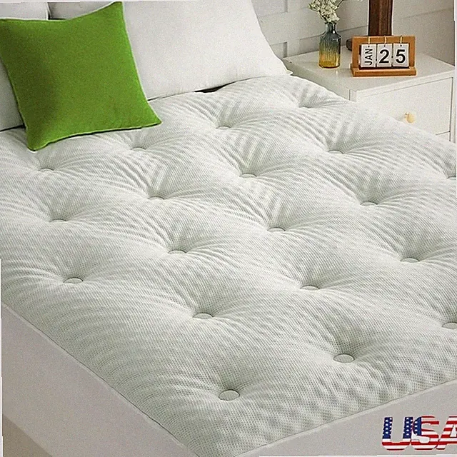 Reversible Egg Crate Memory Foam Mattress Pad Waterproof 5 Layer Cooling Support