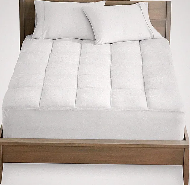 Reversible Pillow Top Full Mattress Pad - Cooling & Plush Fitted Protector