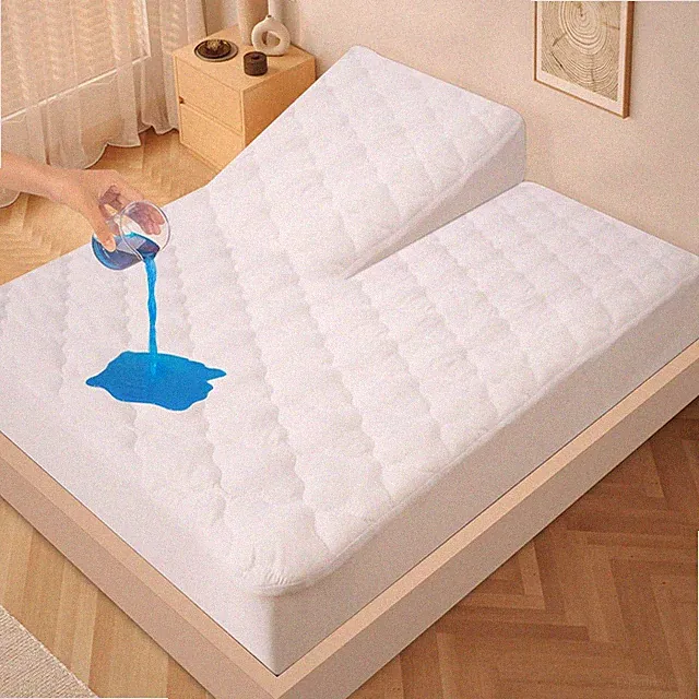 Split Top King Mattress Protector Pad Waterproof Quilted, 34" Top Split from Hea