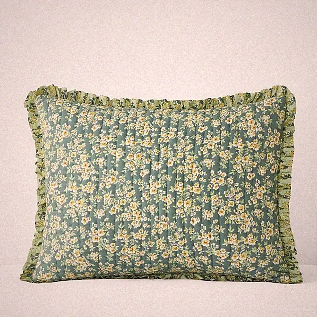 Suhana Reversible Ruffle Quilted Sham-Company Cotton|6505